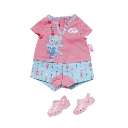 Комплект - летняя пижама с туфельками для куклы BABY born 