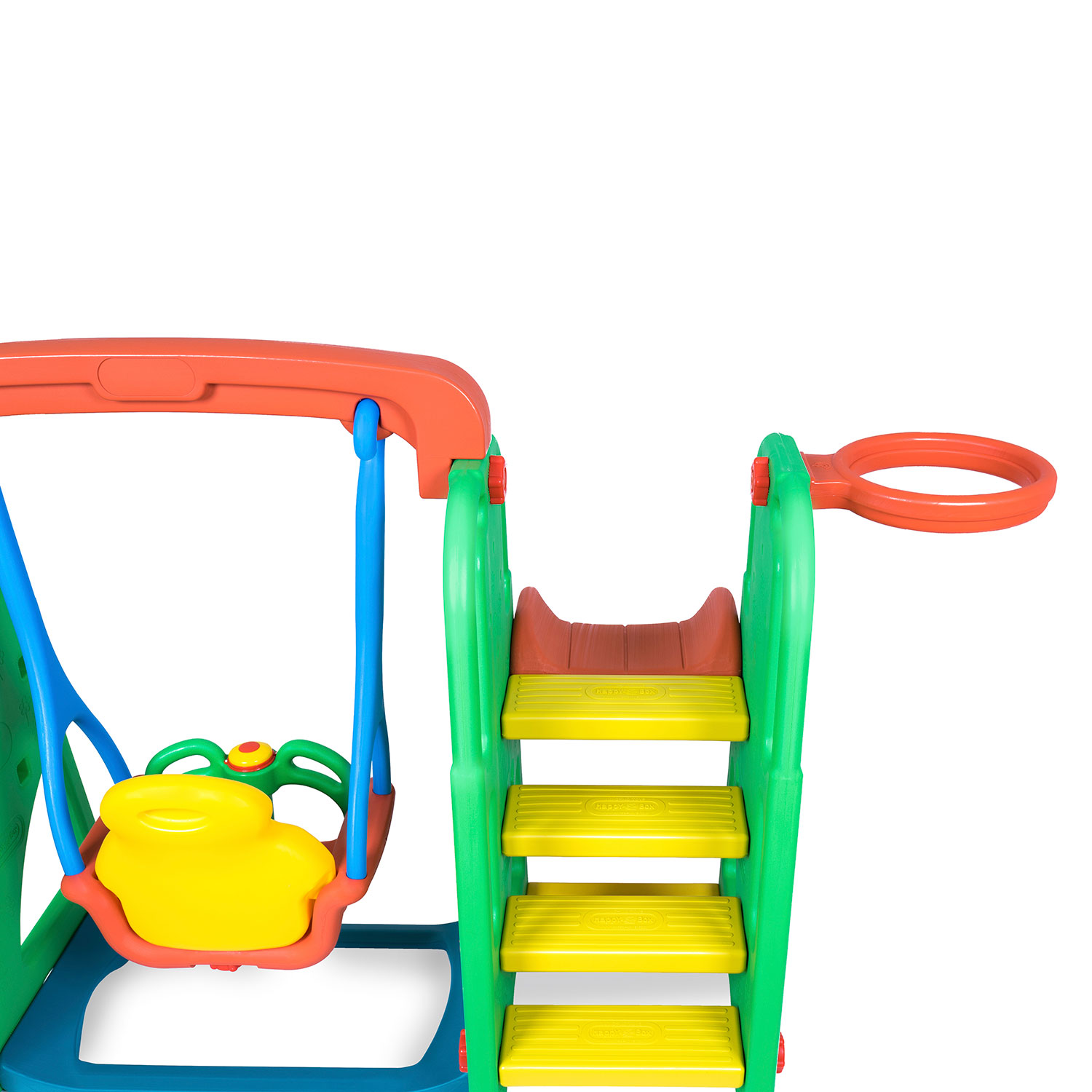 Детский игровой комплекс горка-волна, баскетбольное кольцо с мячом, детские качели для дома и улицы  