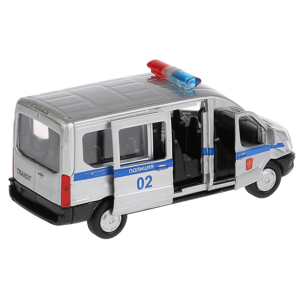 Машина инерционная металлическая - Ford Transit - Полиция 12 см, открываются двери  