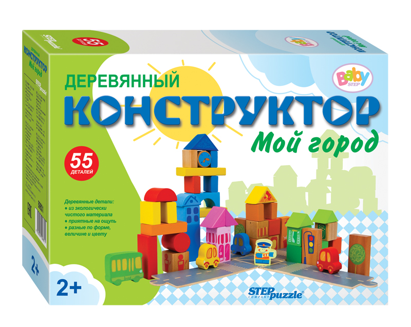 Игра развивающая - Мой город, деревянный конструктор Baby Step Игра развивающая - Мой город, деревянный конструктор Baby StepДеревянный конструктор<br>Игра развивающая - Мой город, деревянный конструктор Baby Step<br>
