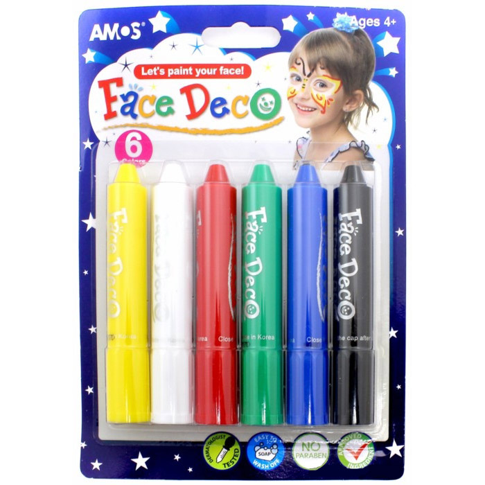 Грим-мелки - Face Deco, 6 цветов Грим-мелки - Face Deco, 6 цветовГрим для лица и тату<br>Грим-мелки - Face Deco, 6 цветов<br>
