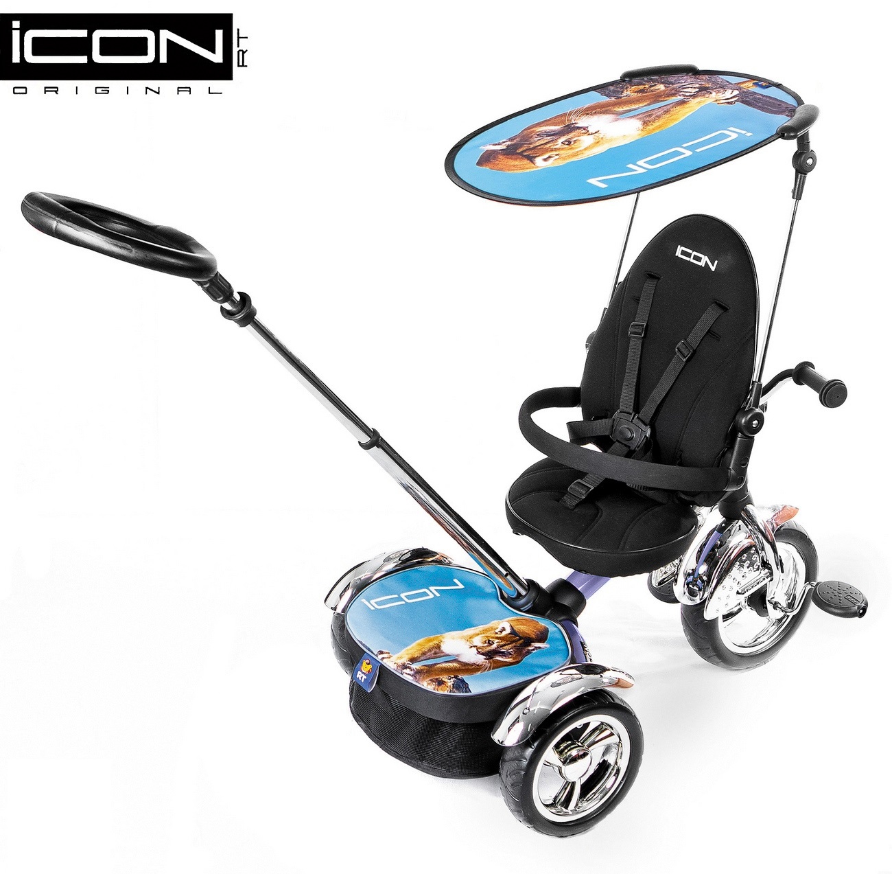 Детский трехколесный велосипед ICON 3 RT original silver blue puma