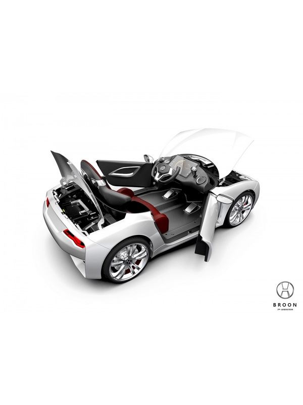 F830 электромобиль спорткар Broon Henes со встроенным планшетом Android 12V, белый  