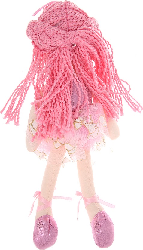 Кукла мягконабивная Принцесса в розовом блестящем платье и короной, 38 см  