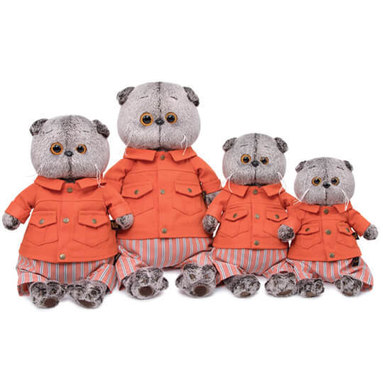 Мягкая игрушка - Кот Басик в оранжевой куртке и штанах, 25 см  