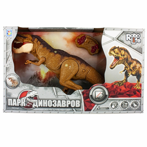 Игрушка интерактивная - Динозавр с инфракрасным пультом, сенсоры на теле, свет и звук  