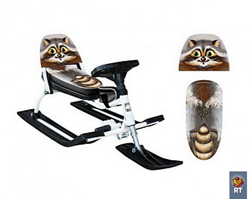 Снегокат Comfort Animals Енот со складной спинкой