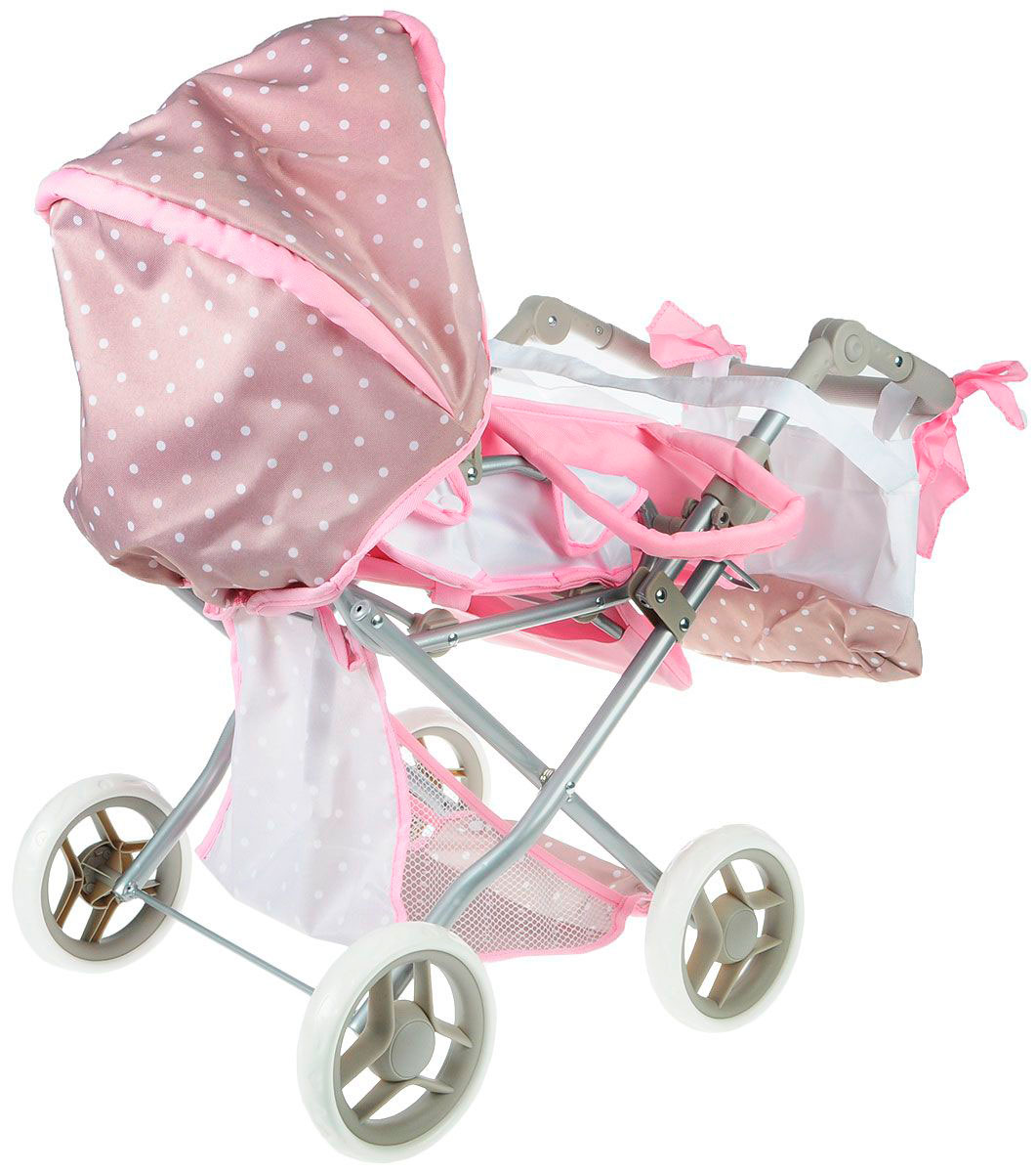 Средняя классическая коляска для куклы Bambolina Boutique с сумкой  