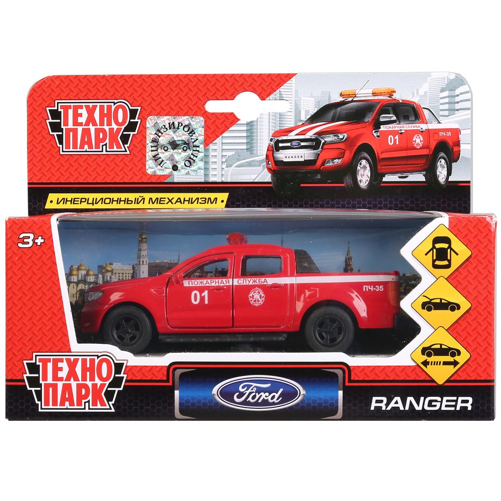 Машина инерционная металлическая Ford Ranger пикап – Пожарный, 12 см, открываются двери  
