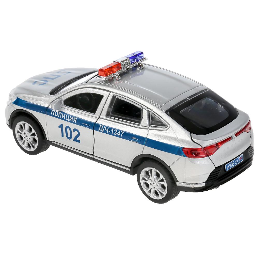 Машина Полиция Renault Arkana 12 см свет-звук двери и багажник открываются металлическая  