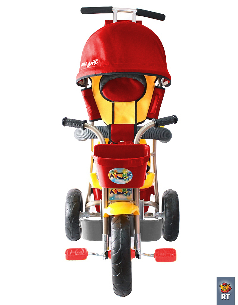 Л001 3-х колесный велосипед Galaxy - Лучик с капюшоном, красный  