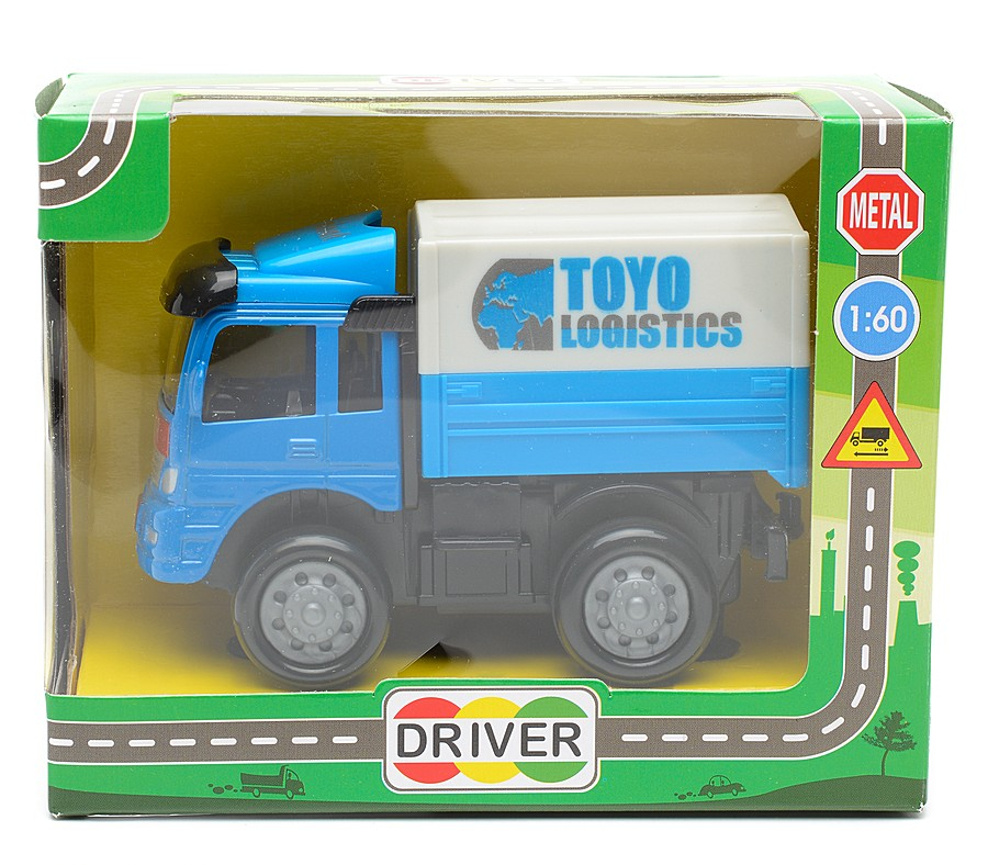 Грузовик со съемным тентом инерционный, металлическая кабина, 1:60