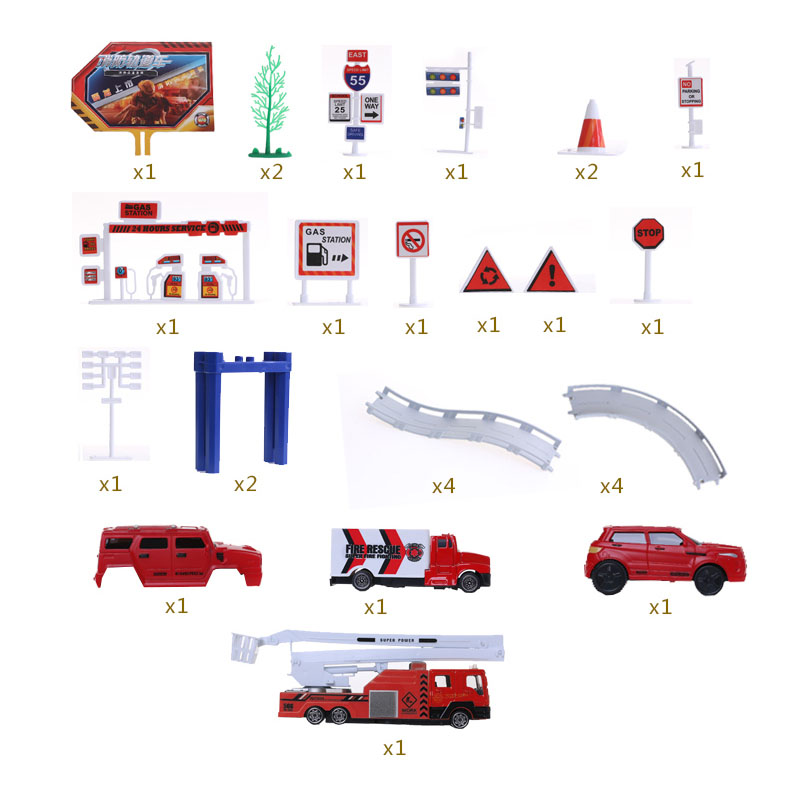 Автотрек - Пожарная станция, 29 предметов  