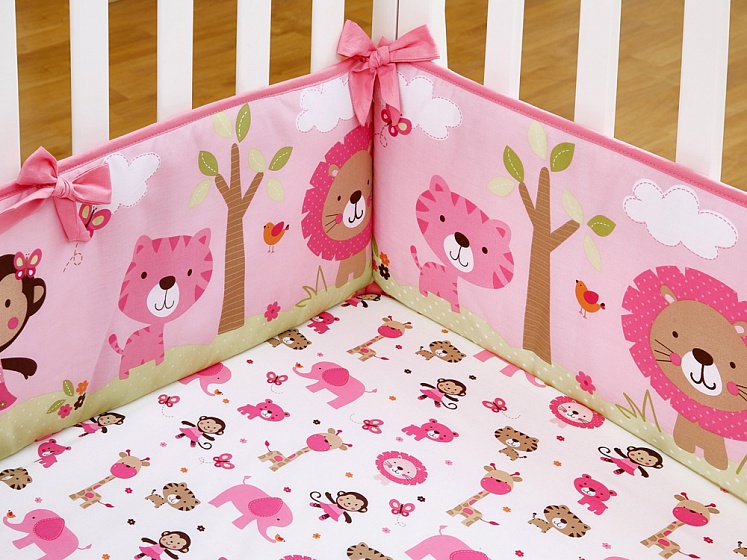 Набор постельного белья для новорожденных Pink Zoo, 7 предметов  