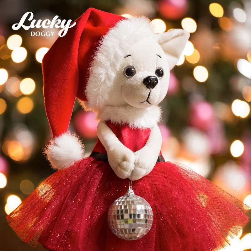 Мягкая игрушка - Собачка Lucky Lili: Рождество из серии Lucky Doggy  
