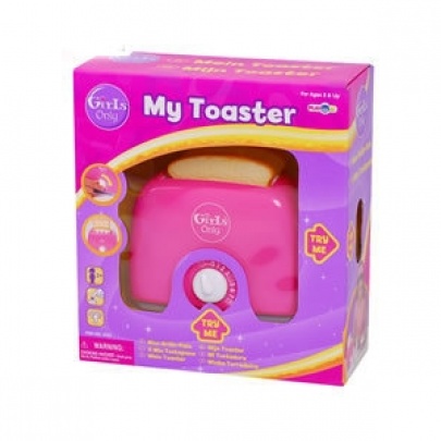 Розовый игрушечный тостер  