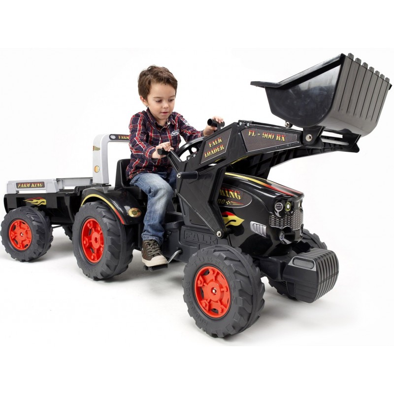 Педальный трактор-экскаватор с прицепом  