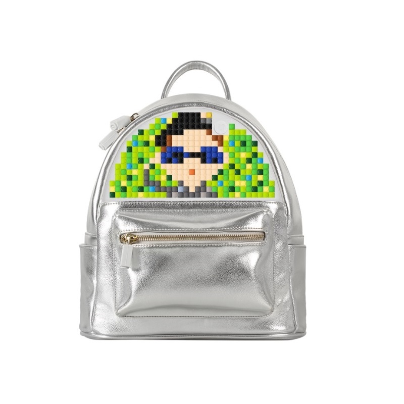 Мини рюкзак Poker Face Backpack WY-A020, цвет – серебряный  
