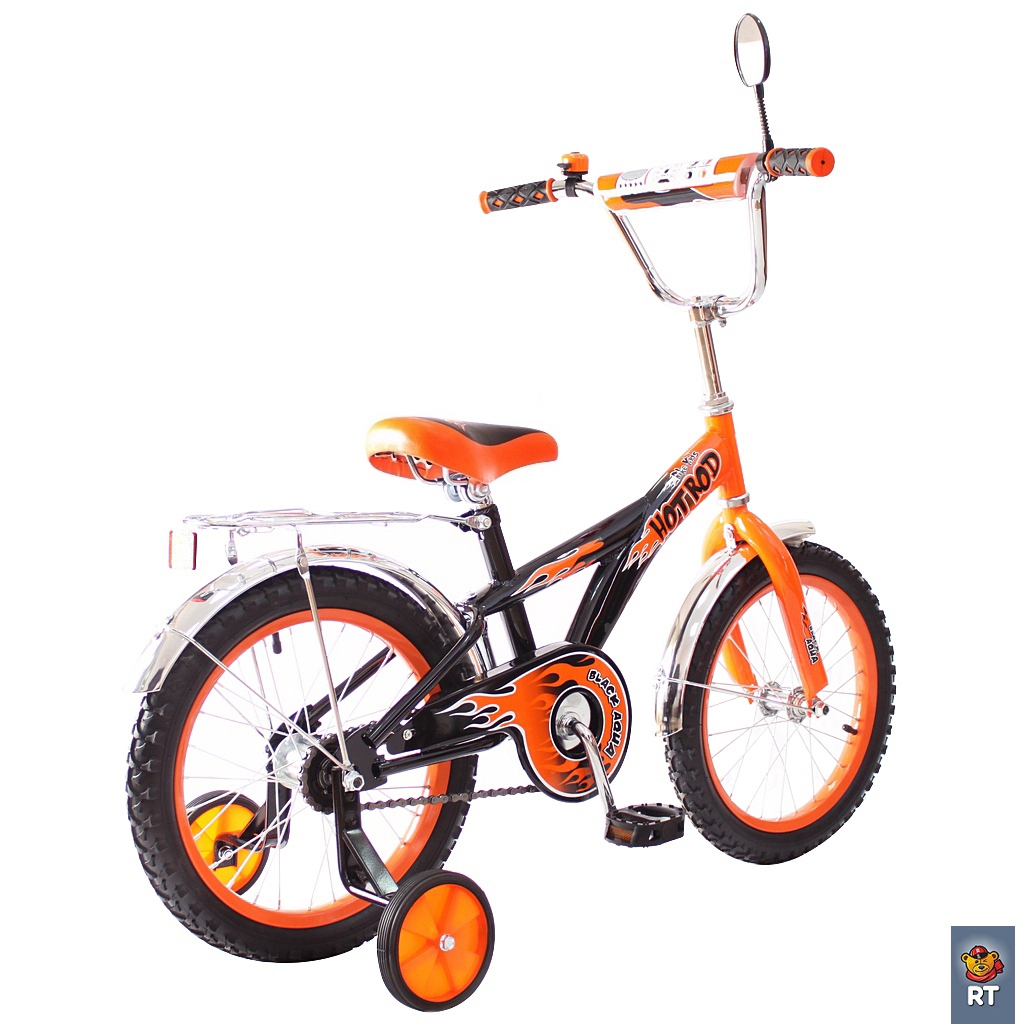 Двухколесный велосипед Hot-Rod, диаметр колес 14 дюймов, оранжевый  