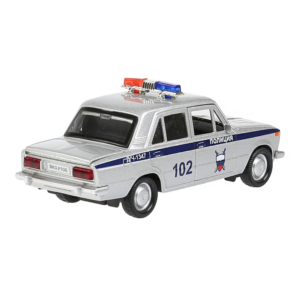 Модель – Ваз-2106 жигули полиция, инерционная, серебристый, 12 см  