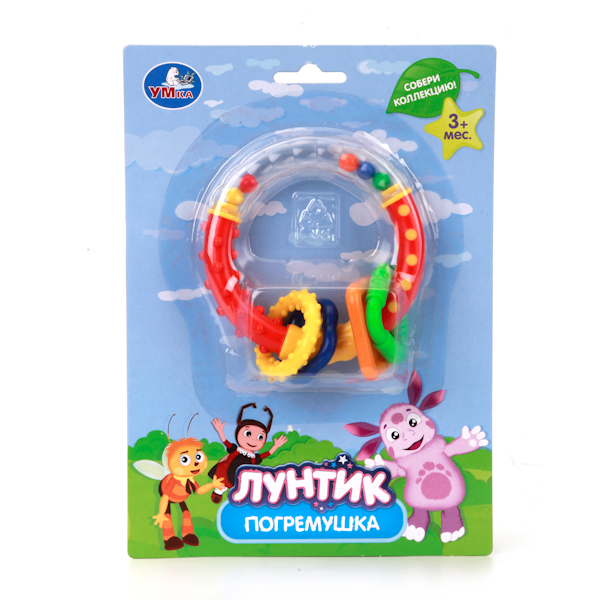 Погремушка Лунтик из серии Кружок с фигурками Погремушка Лунтик из серии Кружок с фигуркамиДетские погремушки и подвесные игрушки на кроватку<br>Погремушка Лунтик из серии Кружок с фигурками<br>