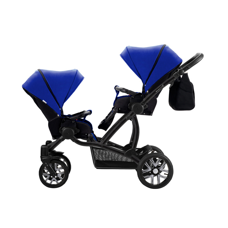 Детская прогулочная коляска для двойни – Bebetto 42 Sport, шасси белая/BIA SON199  