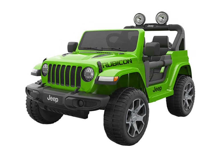 Электромобиль Джип Jeep Rubicon, зеленый, свет и звук  