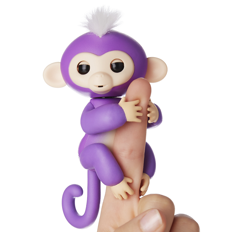 Интерактивная ручная обезьянка Fingerlings WowWee – Миа, фиолетовая, 12 см  