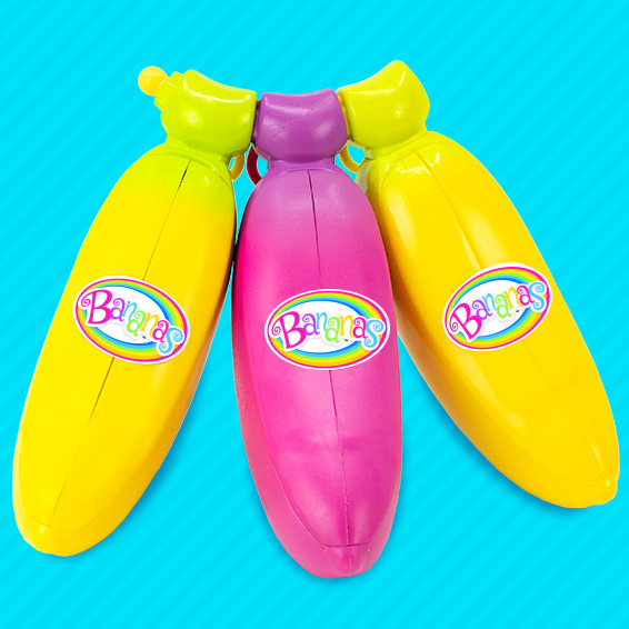Bananas - Игрушка с сюрпризом, связка из 3 бананов, цвет: желтый, розовый, желтый  