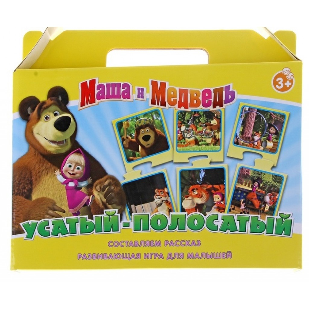Игра настольная Маша и Медведь - Усатый-полосатый Игра настольная Маша и Медведь - Усатый-полосатыйМаша и медведь игрушки<br>Игра настольная Маша и Медведь - Усатый-полосатый<br>