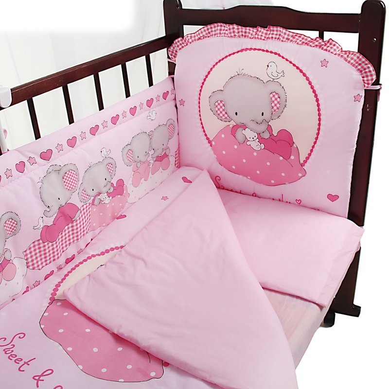Комплект в кроватку - Слоник Боня, розовый  