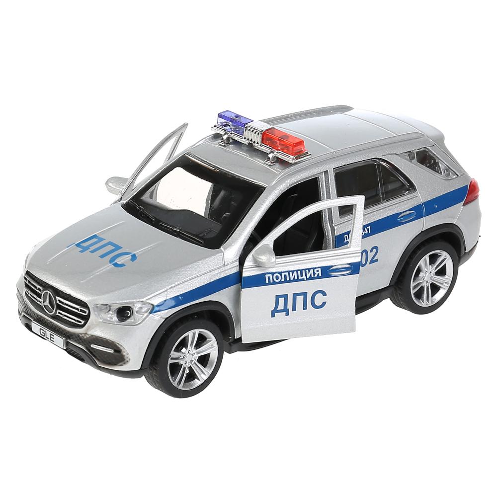 Машина Полиция Mercedes-Benz GLE 12 см серебристая двери и багажник открываются металлическая  