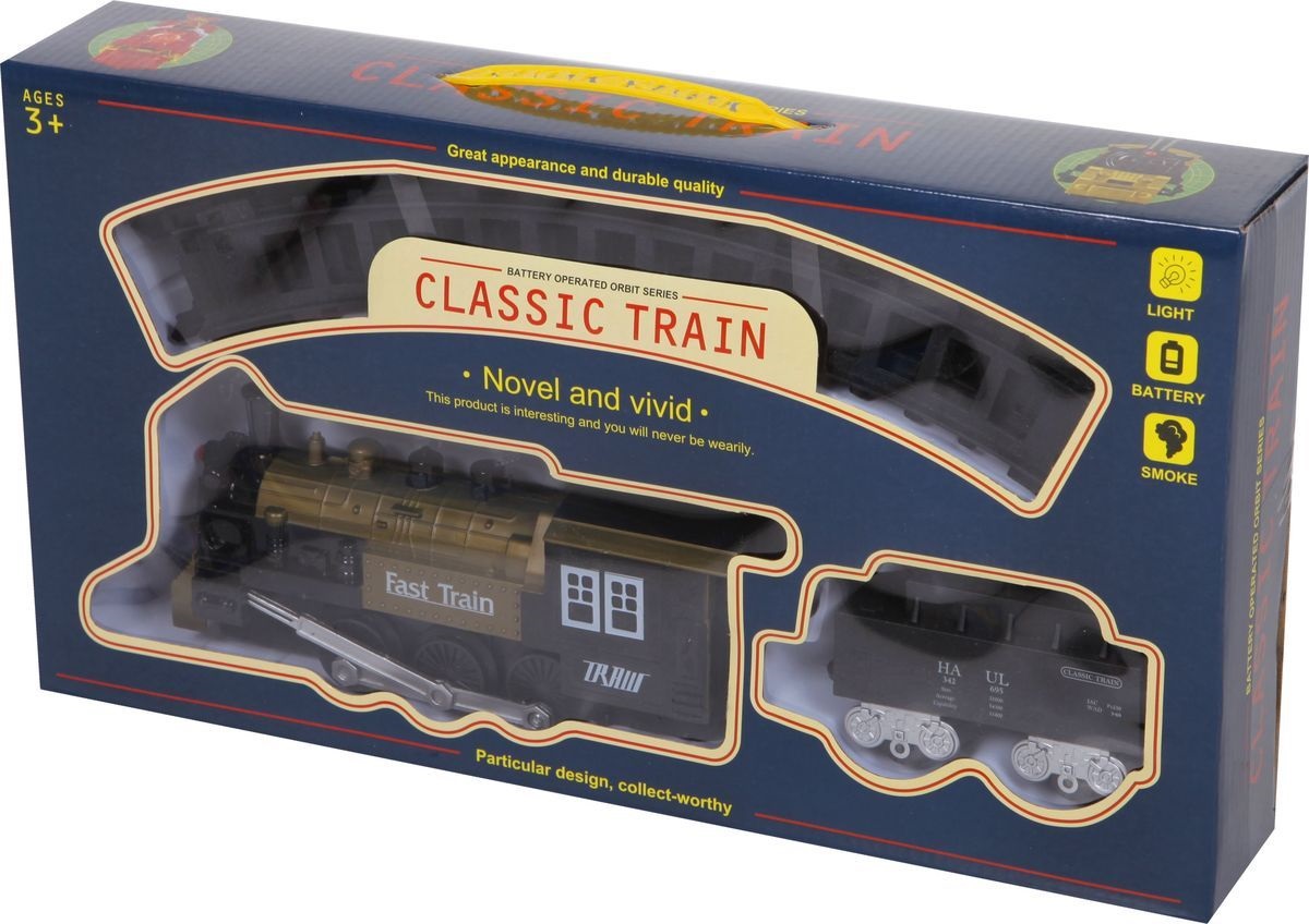 Железная дорога со световыми эффектами и дымом – Classic train  