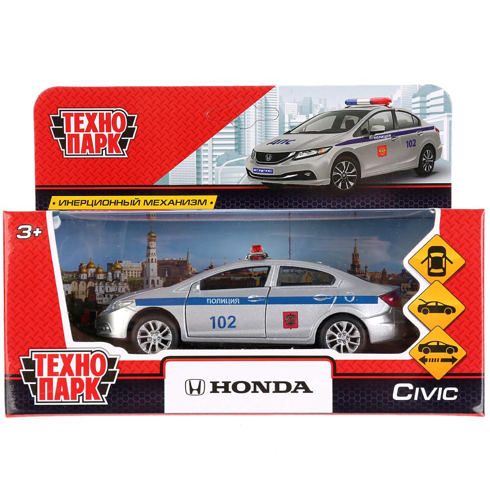 Машина металлическая Honda Civic Полиция 12 см, открываются двери, инерционная  