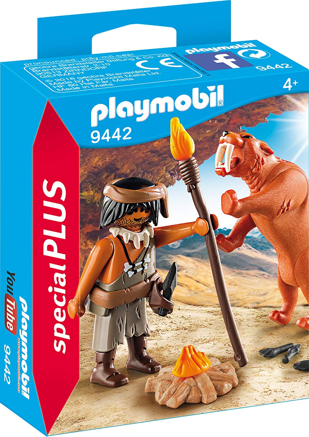 Конструктор Playmobil: Пещерный человек с саблезубым тигром  