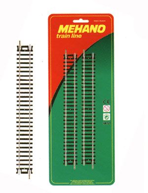 Рельсы Mehano: Набор прямых рельсов, масштаб HO, 16,5 мм.