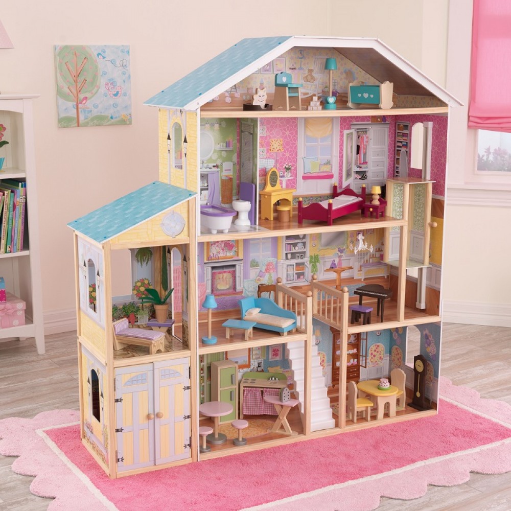 Большой кукольный дом для Барби Majestic Mansion - Великолепный особняк с мебелью  