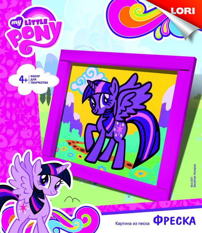 Фреска из песка из серии My Little Pony - Веселая Искорка Фреска из песка из серии My Little Pony - Веселая ИскоркаМоя маленькая пони (My Little Pony)<br>Фреска из песка из серии My Little Pony - Веселая Искорка<br>