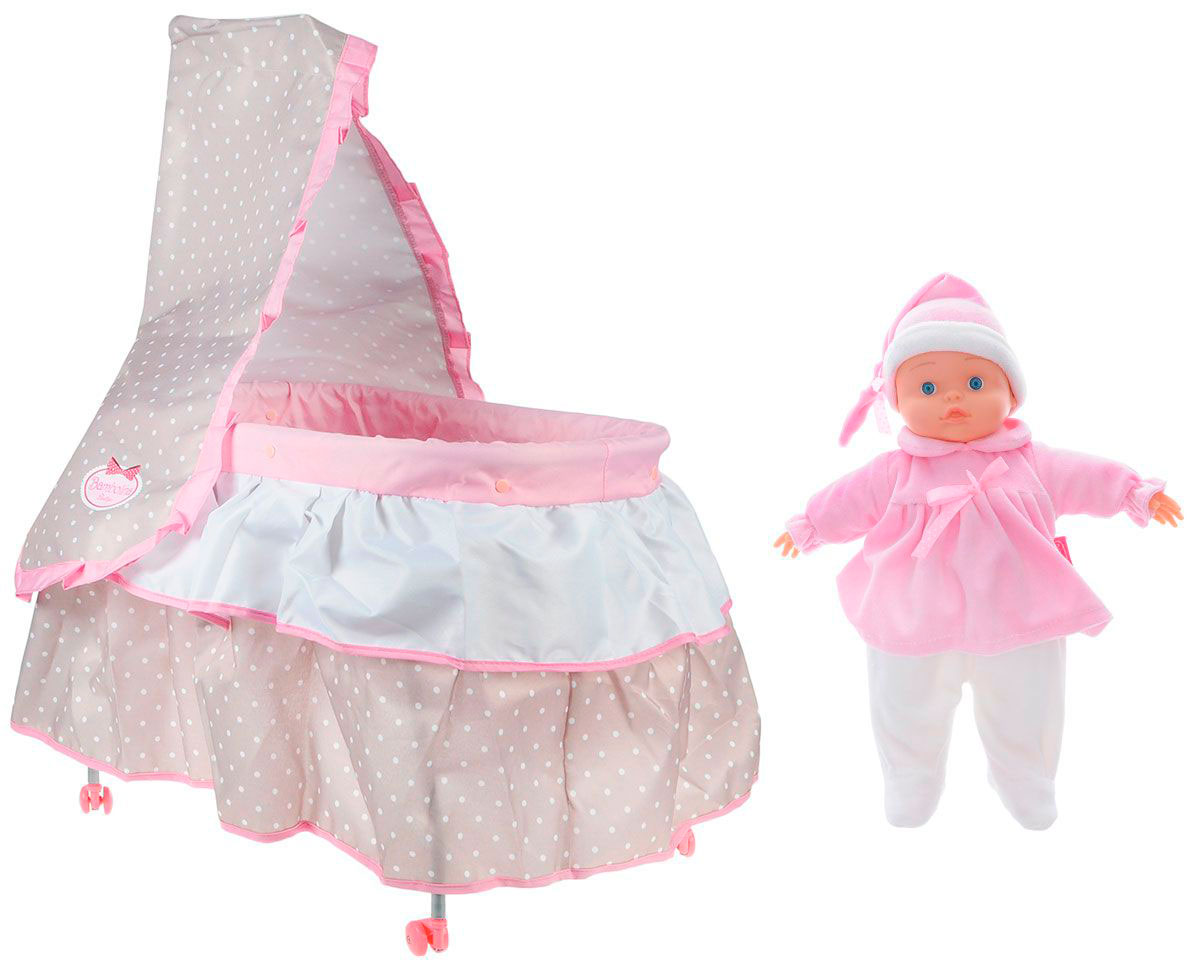 Набор Bambolina Boutique – кровать с постельным бельем, частично мягконабивная кукла и набор аксессуаров  