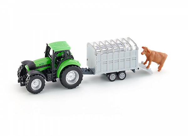 Игрушечная модель - Трактор с прицепом для скота  