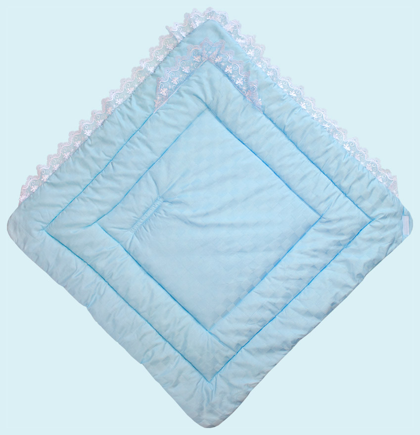 Конверт-одеяло на выписку сатин жакард, голубой  