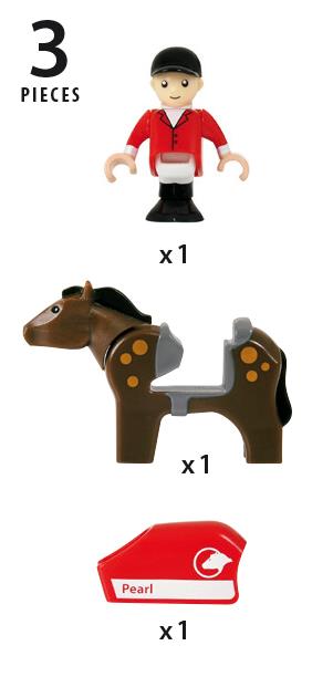 Игровой набор - Лошадка с попоной и всадником  
