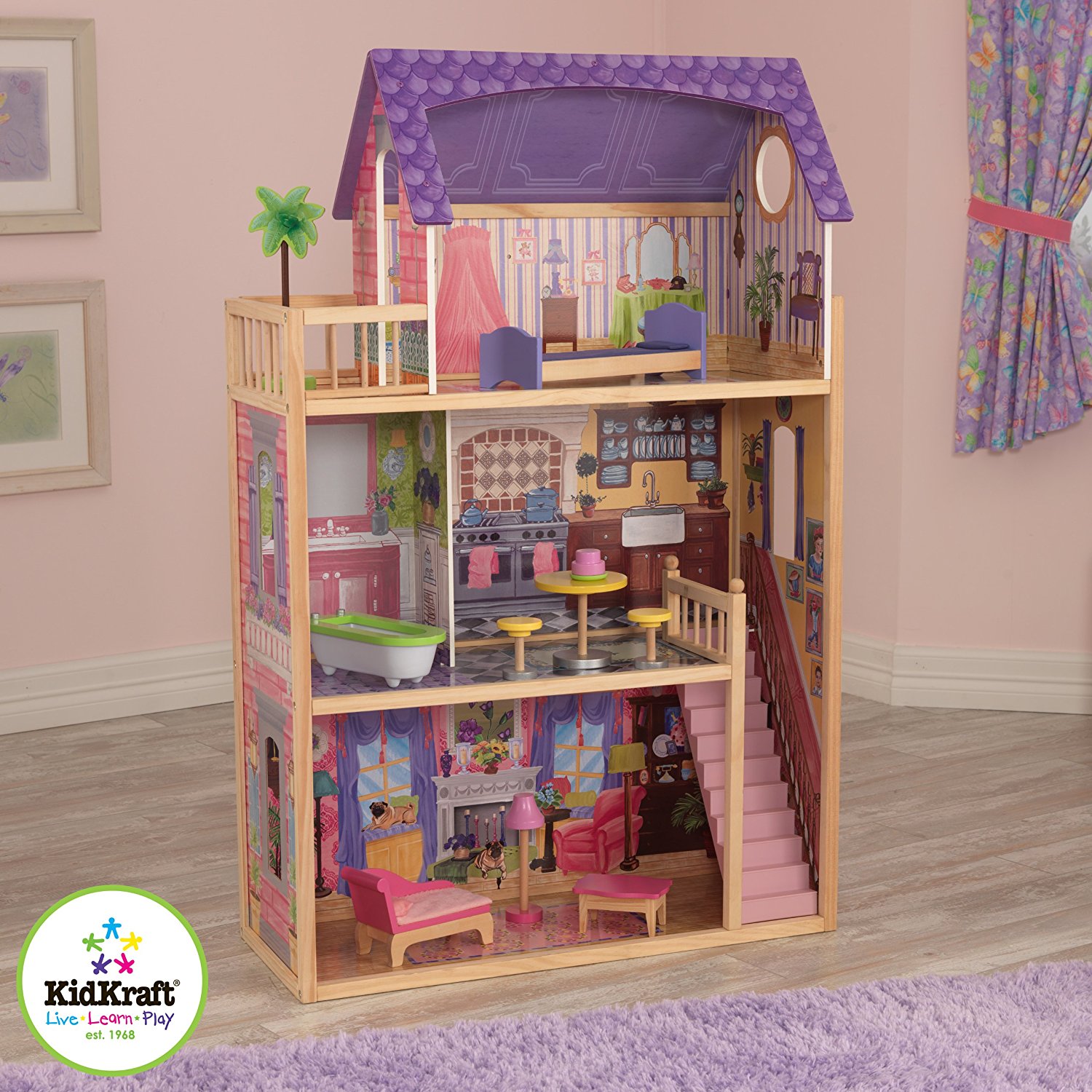 Домик из дерева - Kayla dollhouse – Кайла, для кукол 30 см, с мебелью 10 предметов Домик из дерева - Kayla dollhouse – Кайла, для кукол 30 см, с мебелью 10 предметовКукольные домики<br>Домик из дерева - Kayla dollhouse – Кайла, для кукол 30 см, с мебелью 10 предметов<br>