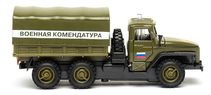 Машина металлическая инерционная - Урал Военная комендатура, со светом и звуком  
