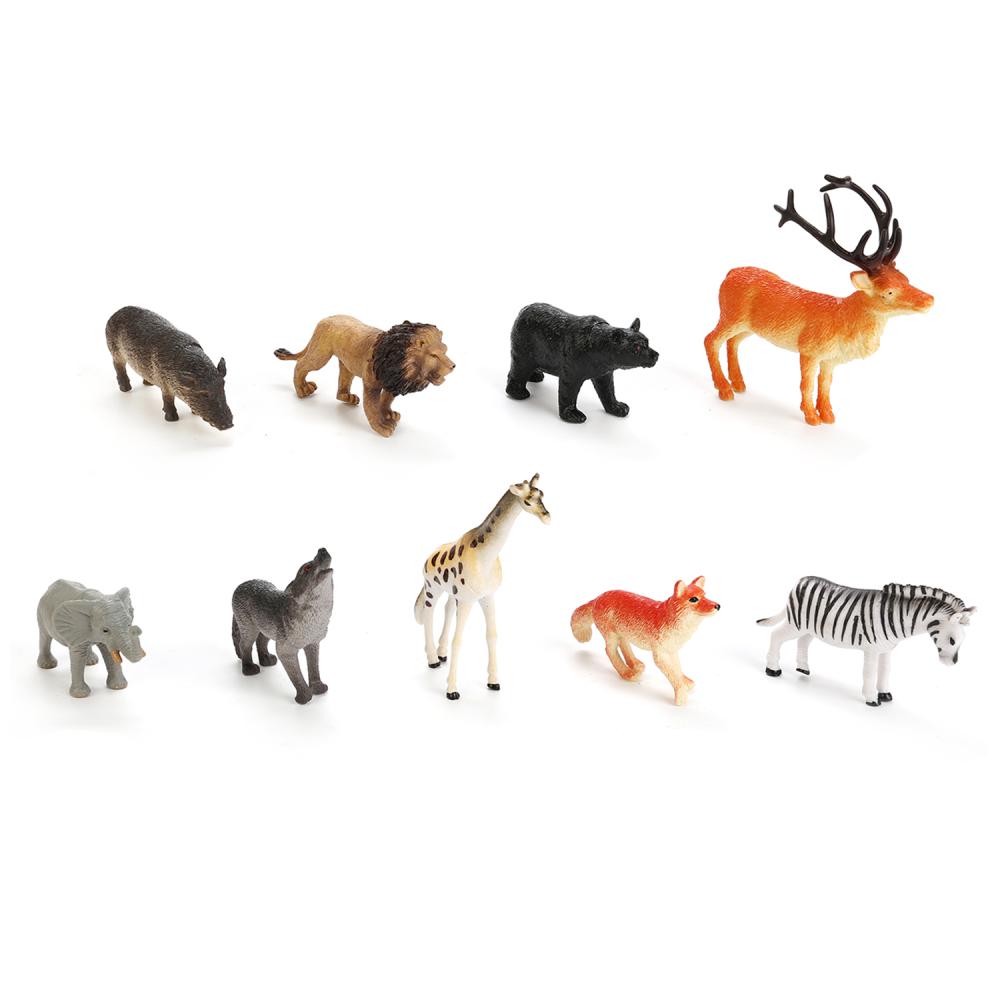 Набор из 9-и животных: дикие и лесные, 10 см.  