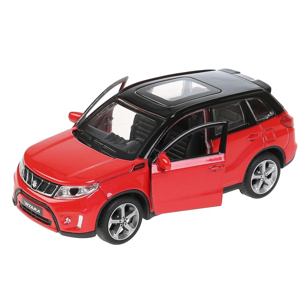 Машина Suzuki Vitara 12 см красная с черным двери и багажник открываются металлическая инерционная  