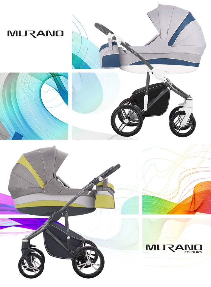 Детская коляска Bebetto Murano Colours  2 в 1 шасси матовый графит/GRM C02  
