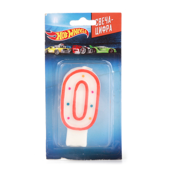 Свеча-цифра «0» - Hot Wheels Свеча-цифра «0» - Hot WheelsСвечи для торта<br>Свеча-цифра «0» - Hot Wheels<br>