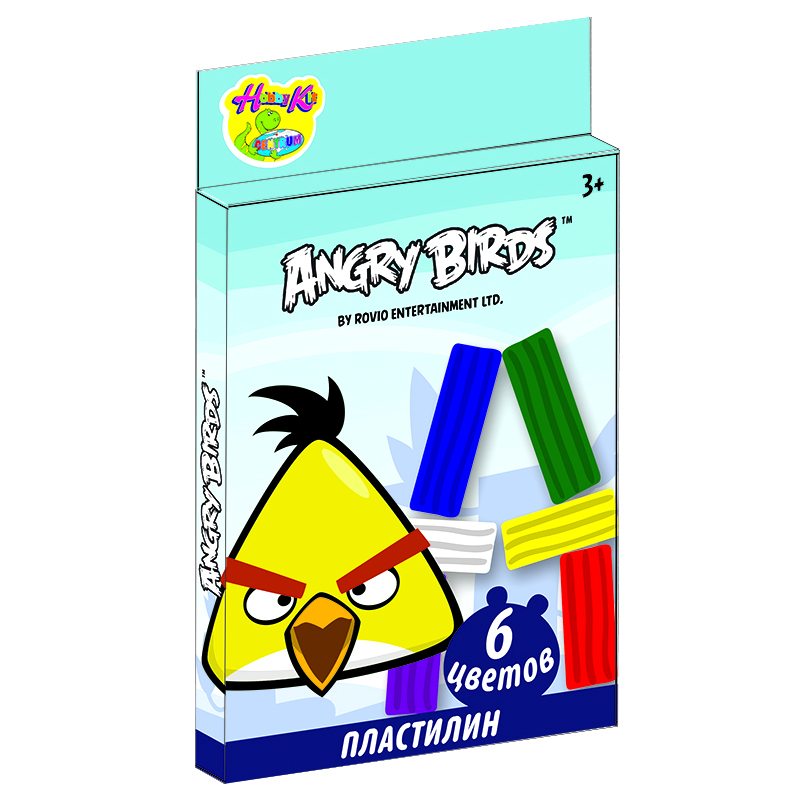Пластилин «Angry Birds», 6 цветов, 120 г