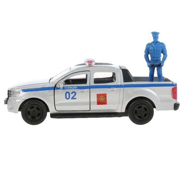 Машина Полиция Ford Ranger 12 см с фигуркой двери и багажник открываются металлическая инерционная  